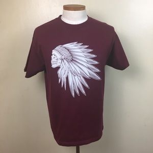Indian Chief Skull Headdress T Shirt 